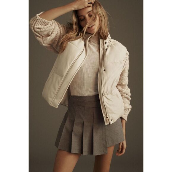 New Anthropologie Unreal Fur Barcelona Puffer Coat Size L